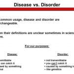 DIFFERENCE BETWEEN DISEASE AND DISORDER